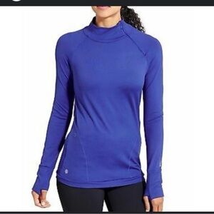 Athleta Superluxe Funnel Half Zip Pullover Blue/Purple Size Medium activewear